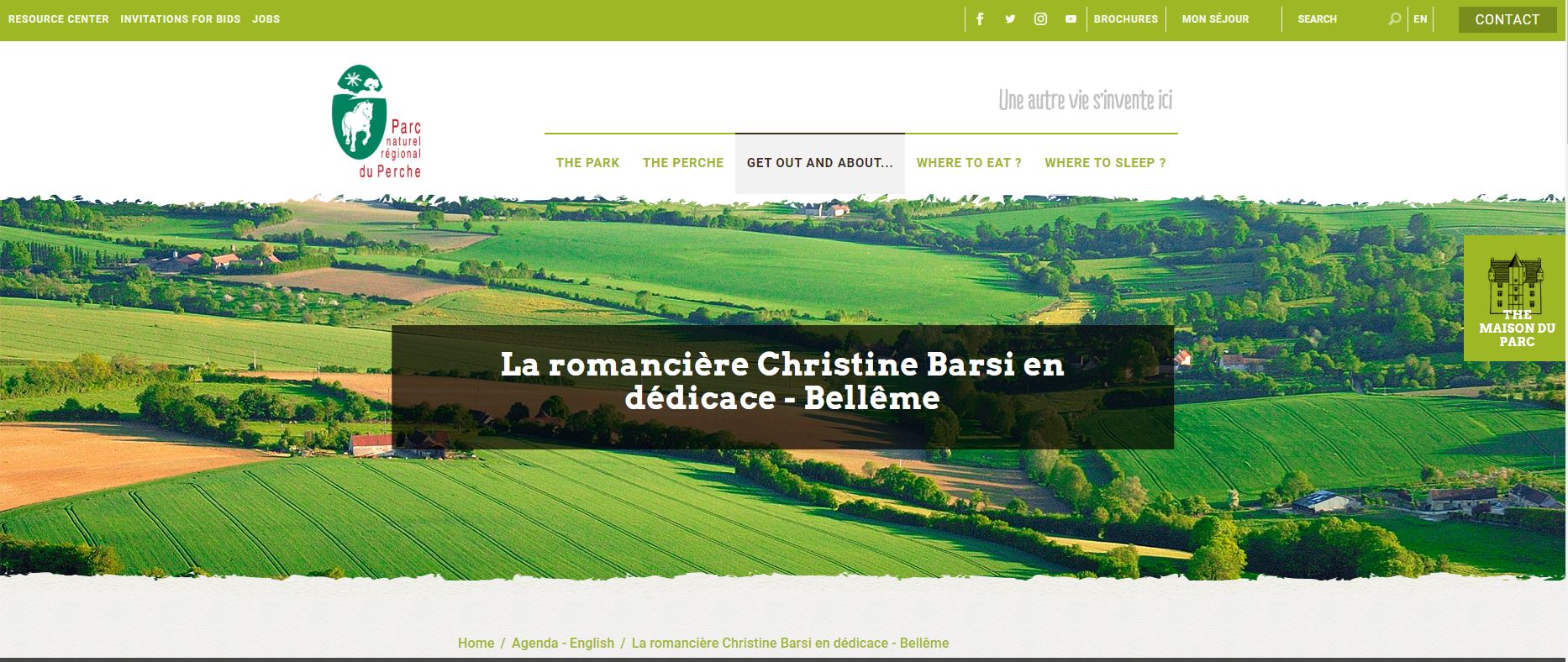 Parc Régional du Perche - La romancière Christine Barsi juillet 2020