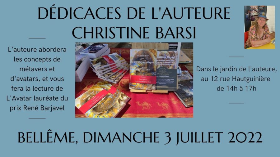 Dédicace de l'auteure Christine Barsi sur Bellême le 3 juillet 2022