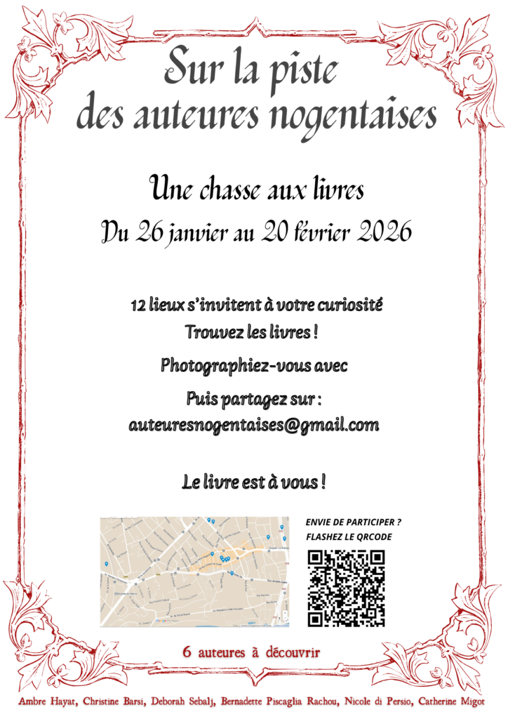 La chasse aux livres des auteures nogentaises se déroule du 26 janvier au 20 fevrier 2026