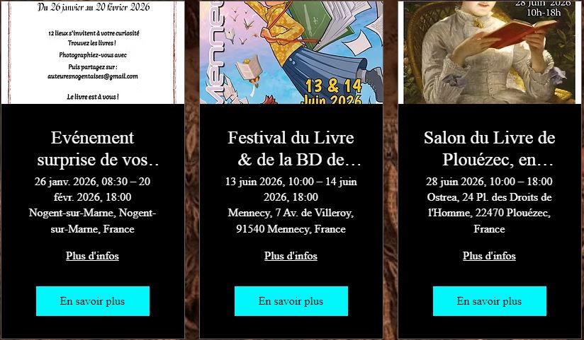 L'auteure Christine Barsi Agenda des événements littéraires de l'auteure de science fiction et de fantastique de l'auteure christine barsi