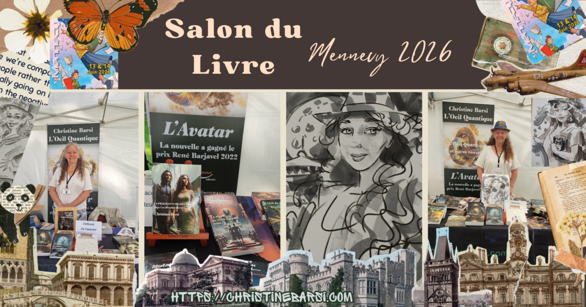 l'auteure de romans de science-fiction et de fantastique sur le salon du livre et de la bd de mennecy en juin 2026
