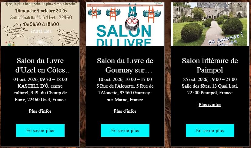 agenda des salons litteraires de l'auteure christine barsi